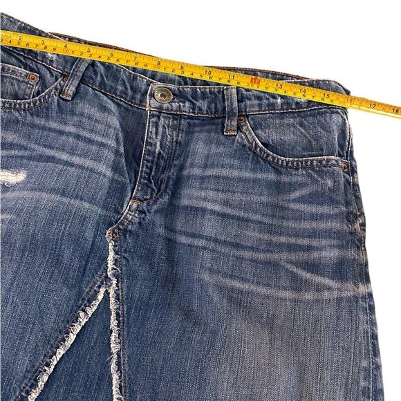 Banana Republic A-Line Denim Mini with Fringe Detail Y2K, size 29 - Picture 5 of 6